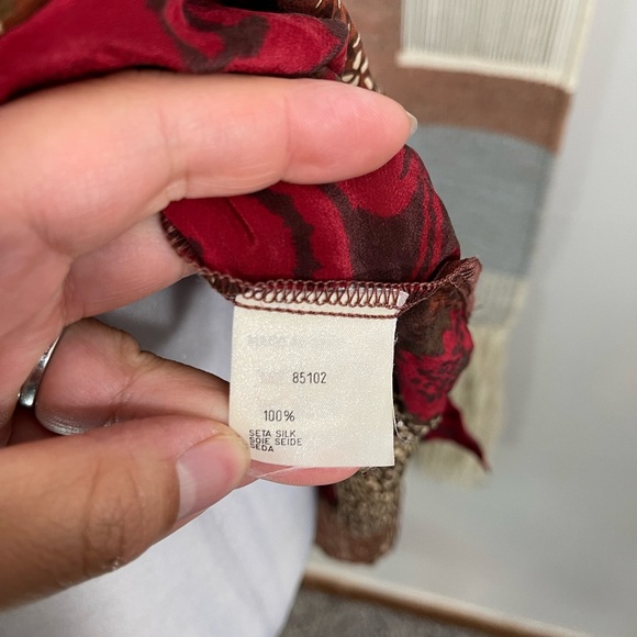 Pura Seta Made in Italy Floral 100% Silk Short Sleeves Blouse Size XL - Picture 5 of 8